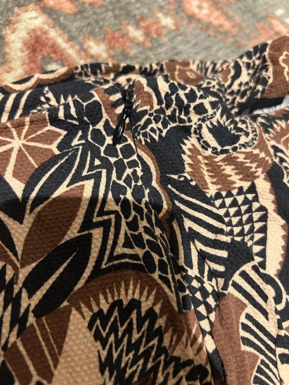 Anthropologie Brown and Black Tribal-Print Wide-Leg Pants - Picture 3 of 5
